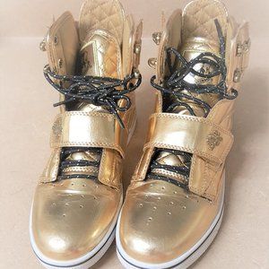VLADO ATLAS W'S GOLD METALLIC HIGH TOP SNEAKERS